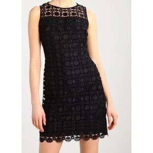 Ralph Lauren Black Lace Dress Sleeveless Party Cocktail Career Elegant